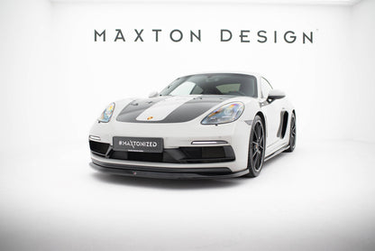 Frontlippe V.1 passend für Porsche 718 Cayman GTS 982c schwarz Hochglanz