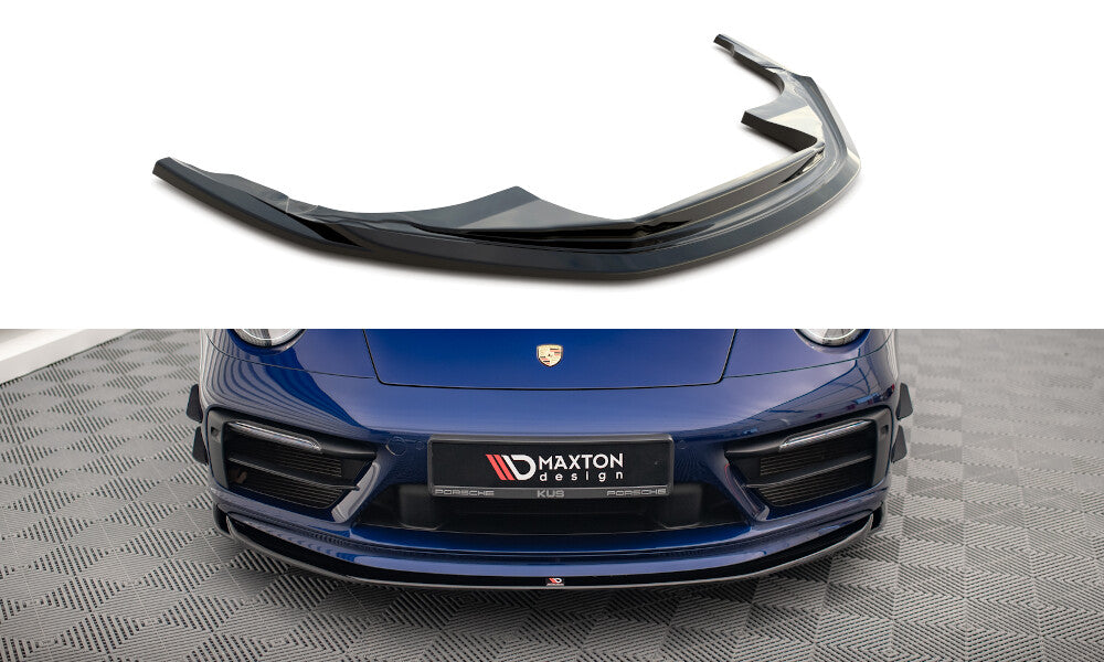 Frontlippe V.1 passend für Porsche 911 Carrera Aero / Carrera GTS 992 schwarz Hochglanz