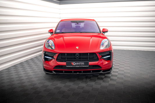 Frontlippe V.1 passend für Porsche Macan GTS / Sport Design Mk1 FL schwarz Hochglanz