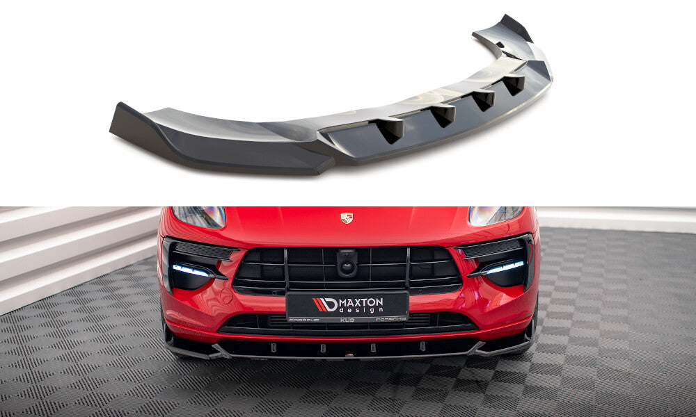 Frontlippe V.1 passend für Porsche Macan GTS / Sport Design Mk1 FL schwarz Hochglanz