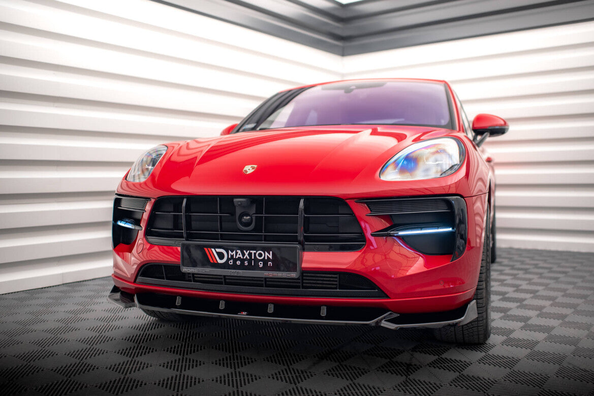 Frontlippe V.1 passend für Porsche Macan GTS / Sport Design Mk1 FL schwarz Hochglanz