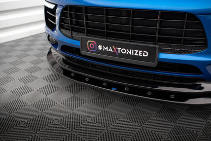 Frontlippe V.1 passend für Porsche Macan Mk1 schwarz Hochglanz