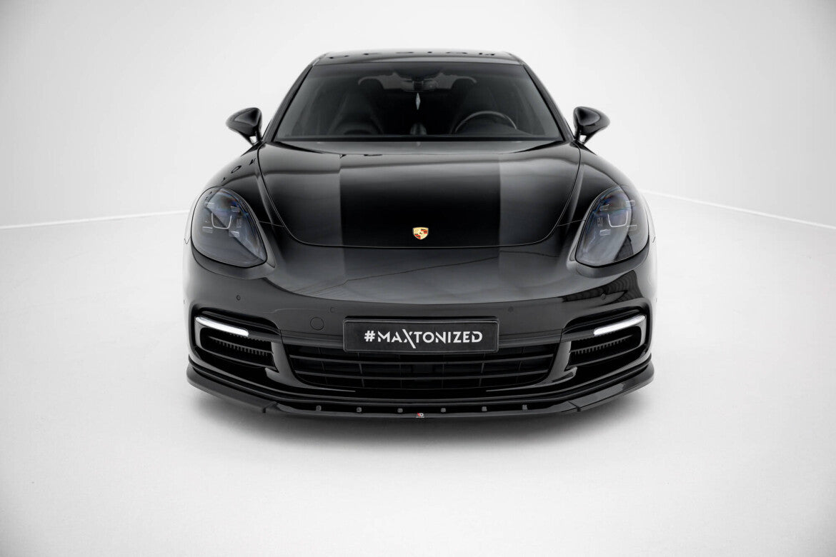 Frontlippe V.1 passend für Porsche Panamera E-Hybrid / Panamera 4S 971 schwarz Hochglanz