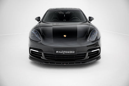 Frontlippe V.1 passend für Porsche Panamera E-Hybrid / Panamera 4S 971 schwarz Hochglanz