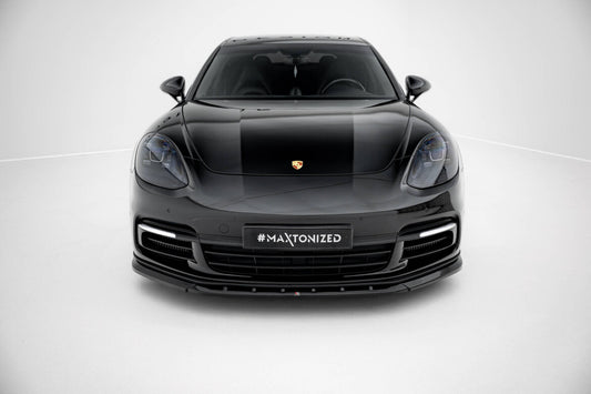 Frontlippe V.1 passend für Porsche Panamera E-Hybrid / Panamera 4S 971 schwarz Hochglanz