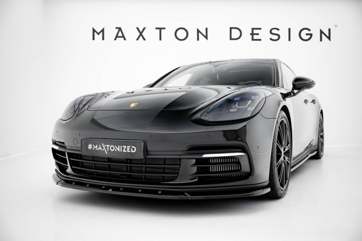 Frontlippe V.1 passend für Porsche Panamera E-Hybrid / Panamera 4S 971 schwarz Hochglanz