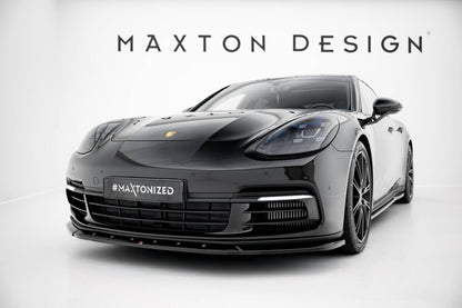 Frontlippe V.1 passend für Porsche Panamera E-Hybrid / Panamera 4S 971 schwarz Hochglanz