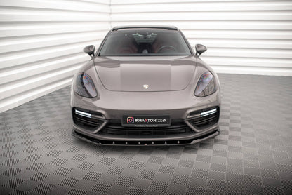 Frontlippe V.1 passend für Porsche Panamera Turbo S E-Hybrid schwarz Hochglanz
