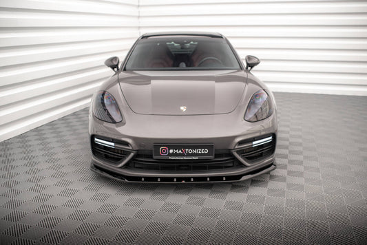 Frontlippe V.1 passend für Porsche Panamera Turbo S E-Hybrid schwarz Hochglanz