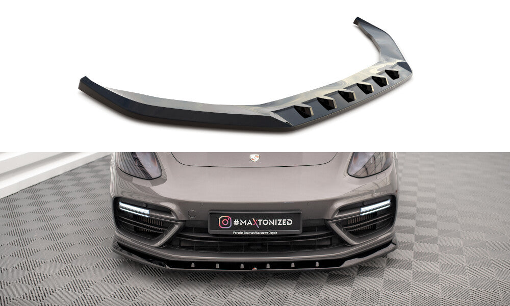 Frontlippe V.1 passend für Porsche Panamera Turbo S E-Hybrid schwarz Hochglanz