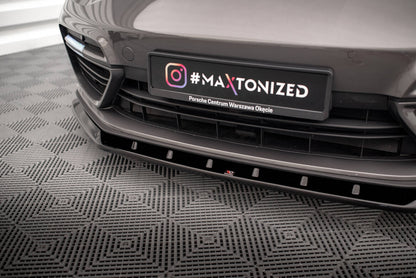 Frontlippe V.1 passend für Porsche Panamera Turbo S E-Hybrid schwarz Hochglanz