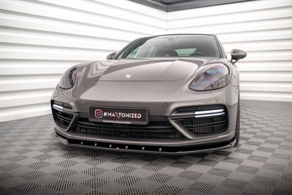Frontlippe V.1 passend für Porsche Panamera Turbo S E-Hybrid schwarz Hochglanz
