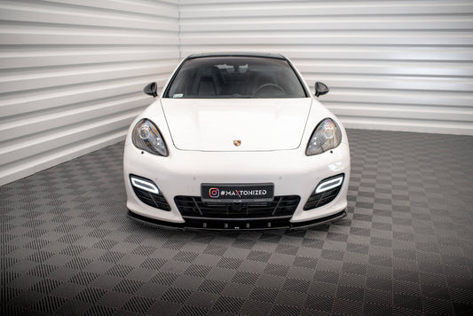 Frontlippe V.1 passend für Porsche Panamera Turbo Sport Design Package 970 schwarz Hochglanz