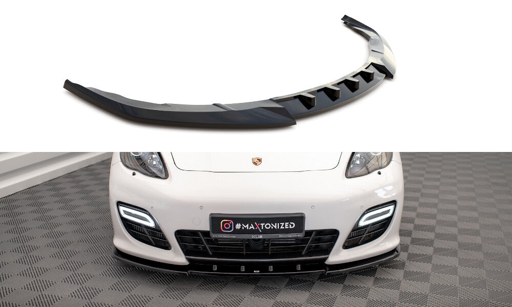 Frontlippe V.1 passend für Porsche Panamera Turbo Sport Design Package 970 schwarz Hochglanz