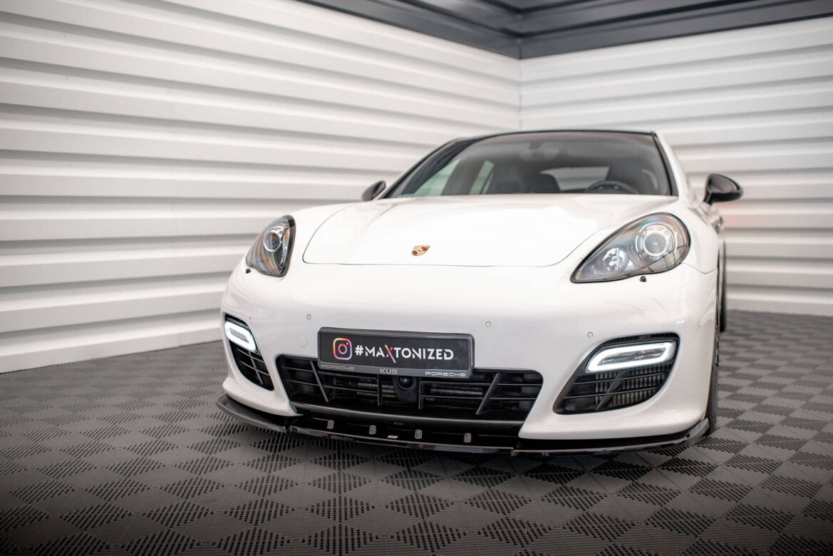 Frontlippe V.1 passend für Porsche Panamera Turbo Sport Design Package 970 schwarz Hochglanz