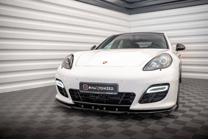Frontlippe V.1 passend für Porsche Panamera Turbo Sport Design Package 970 schwarz Hochglanz