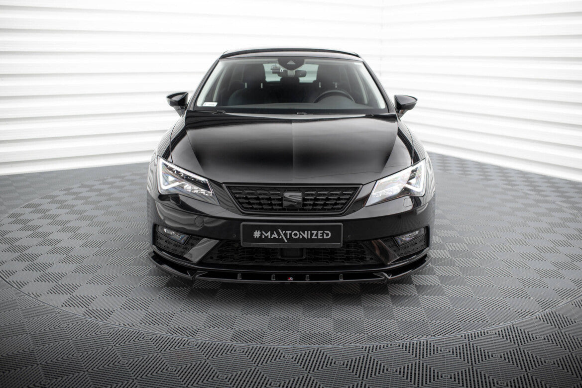 Frontlippe V.1 passend für Seat Leon Mk3 FL schwarz Hochglanz