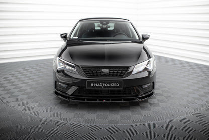 Frontlippe V.1 passend für Seat Leon Mk3 FL schwarz Hochglanz