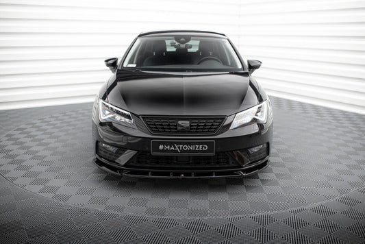 Frontlippe V.1 passend für Seat Leon Mk3 FL schwarz Hochglanz