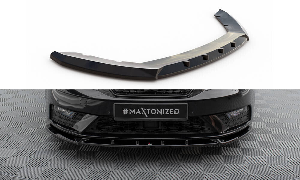 Frontlippe V.1 passend für Seat Leon Mk3 FL schwarz Hochglanz