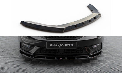 Frontlippe V.1 passend für Seat Leon Mk3 FL schwarz Hochglanz