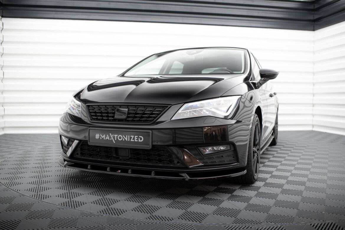 Frontlippe V.1 passend für Seat Leon Mk3 FL schwarz Hochglanz