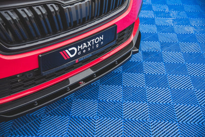Frontlippe V.1 passend für Skoda Kamiq Mk1 schwarz Hochglanz