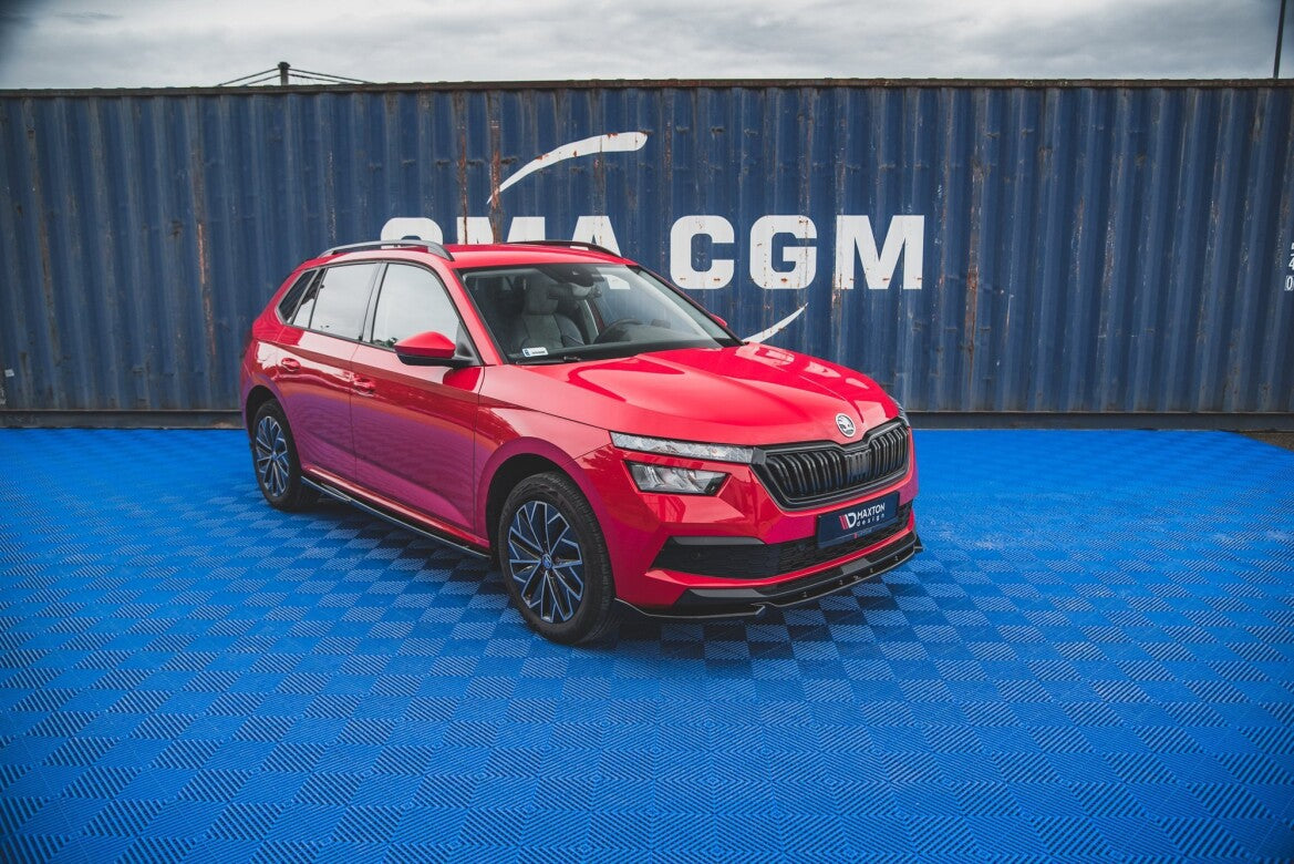 Frontlippe V.1 passend für Skoda Kamiq Mk1 schwarz Hochglanz