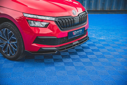 Frontlippe V.1 passend für Skoda Kamiq Mk1 schwarz Hochglanz