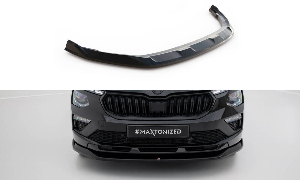 Frontlippe V.1 passend für Skoda Kamiq Monte Carlo Mk1 FL schwarz Hochglanz