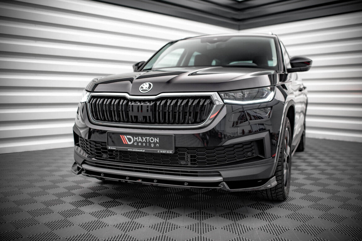 Frontlippe V.1 passend für Skoda Kodiaq Mk1 FL schwarz Hochglanz