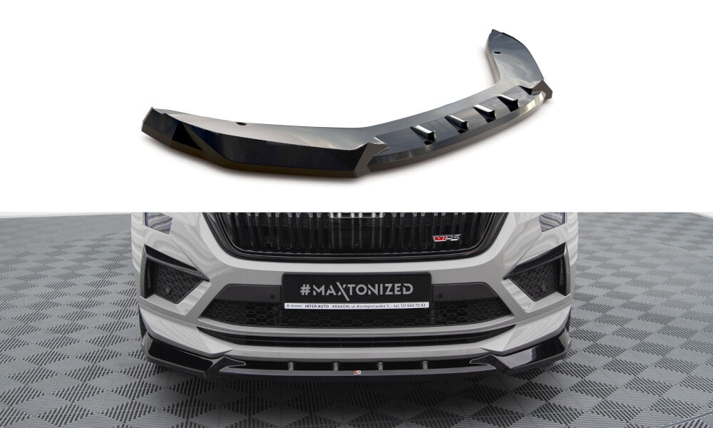 Frontlippe V.1 passend für Skoda Kodiaq RS Mk1 FL schwarz Hochglanz
