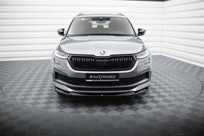 Frontlippe V.1 passend für Skoda Kodiaq Sportline Mk1 FL schwarz Hochglanz