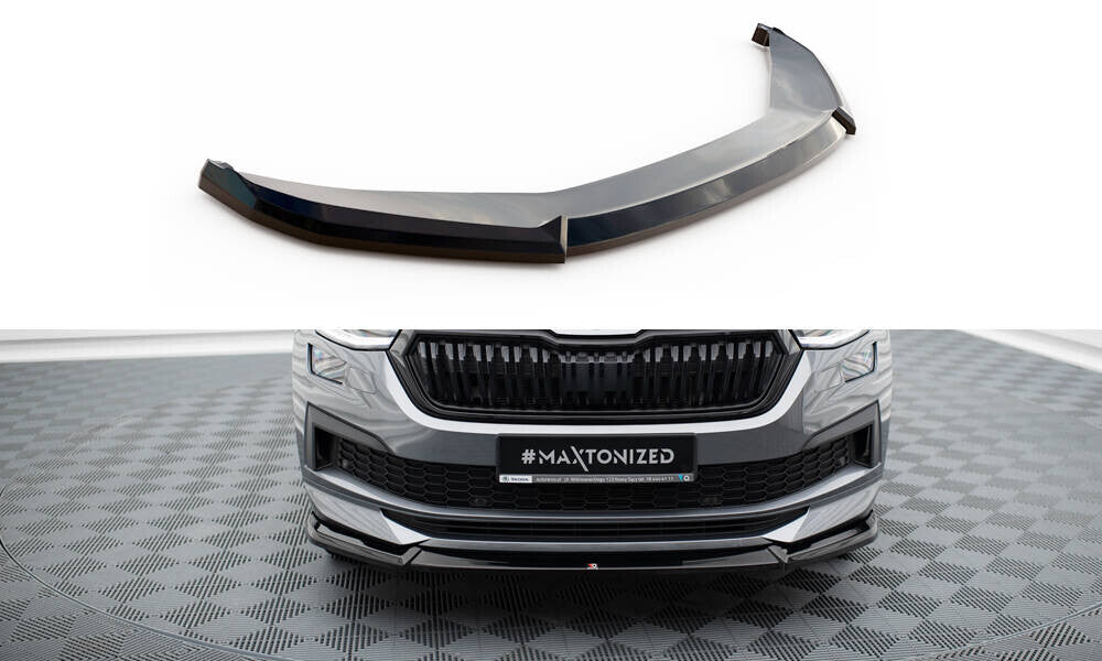 Frontlippe V.1 passend für Skoda Kodiaq Sportline Mk1 FL schwarz Hochglanz