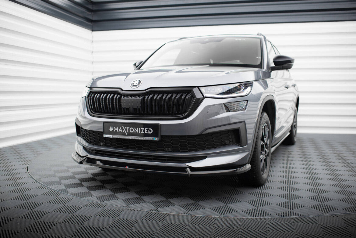Frontlippe V.1 passend für Skoda Kodiaq Sportline Mk1 FL schwarz Hochglanz