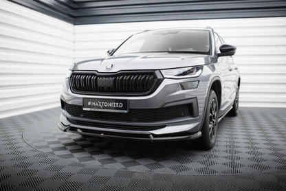 Frontlippe V.1 passend für Skoda Kodiaq Sportline Mk1 FL schwarz Hochglanz