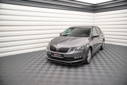 Frontlippe V.1 passend für Skoda Octavia Mk3 FL schwarz Hochglanz