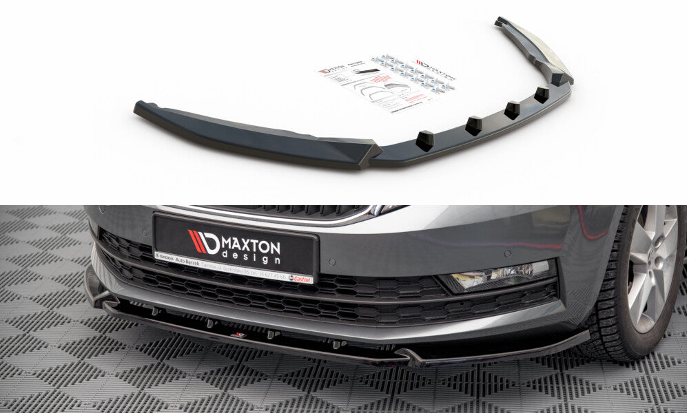 Frontlippe V.1 passend für Skoda Octavia Mk3 FL schwarz Hochglanz