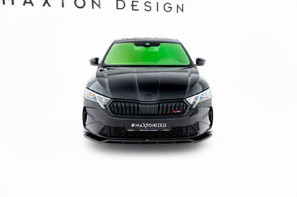 Frontlippe V.1 passend für Skoda Octavia RS Liftback / Combi Mk4 FL schwarz Hochglanz