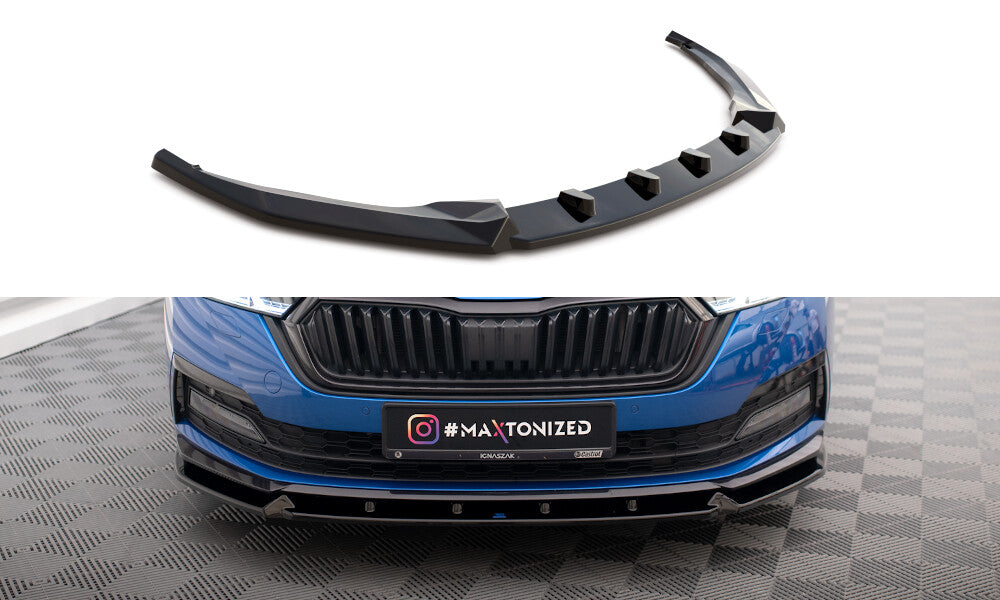 Frontlippe V.1 passend für Skoda Octavia Sportline Mk4 schwarz Hochglanz