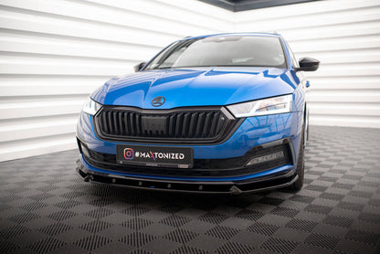 Frontlippe V.1 passend für Skoda Octavia Sportline Mk4 schwarz Hochglanz
