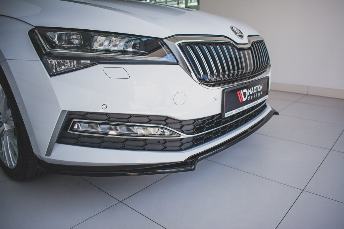 Frontlippe V.1 passend für Skoda Superb Liftback / Combi Mk3 FL schwarz Hochglanz