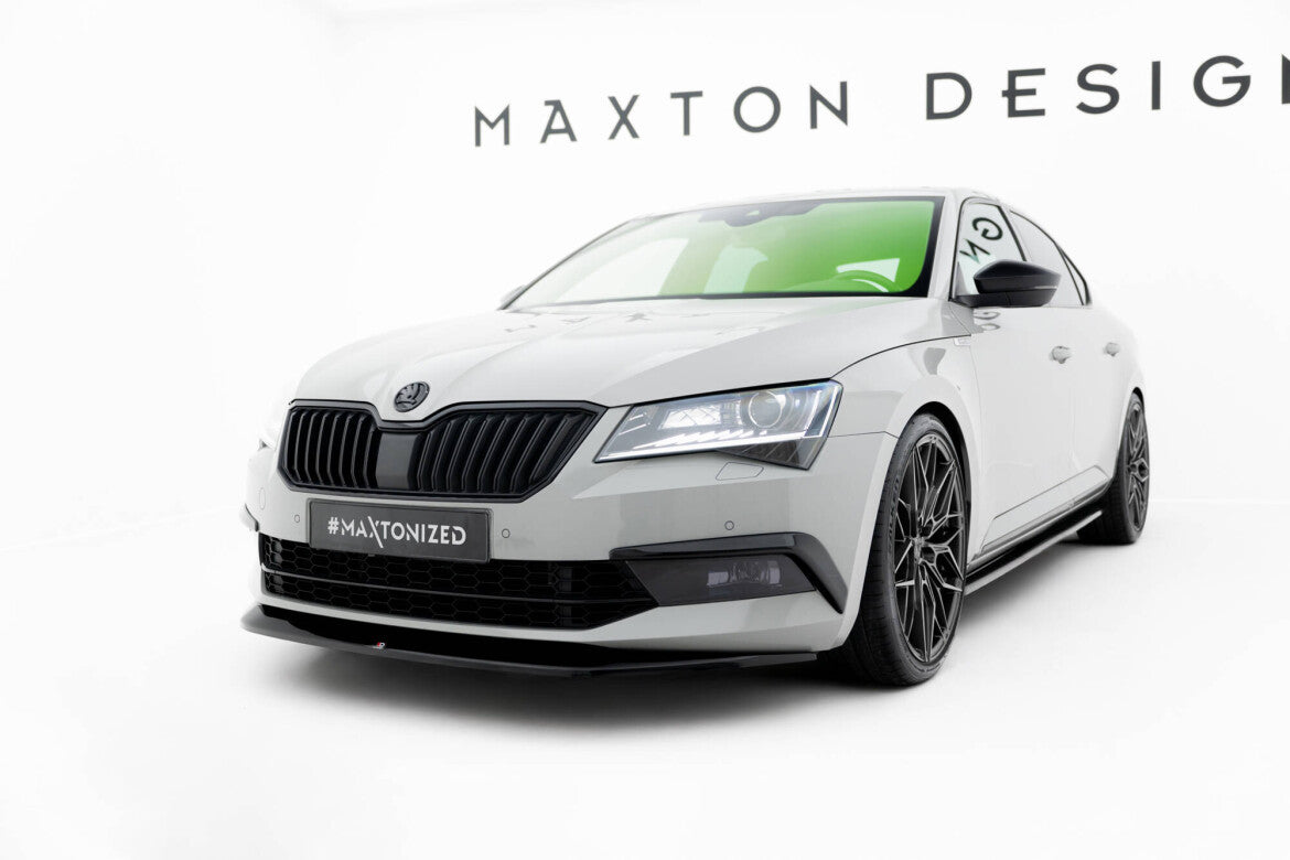 Frontlippe V.1 passend für Skoda Superb Liftback / Combi Mk3 schwarz Hochglanz