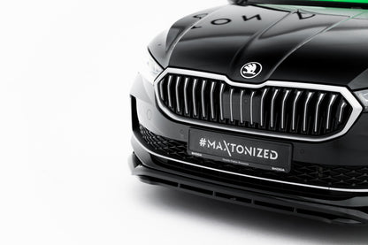 Frontlippe V.1 passend für Skoda Superb Mk4 schwarz Hochglanz