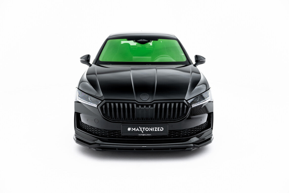 Frontlippe V.1 passend für Skoda Superb Sportline Mk4 schwarz Hochglanz
