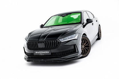 Frontlippe V.1 passend für Skoda Superb Sportline Mk4 schwarz Hochglanz
