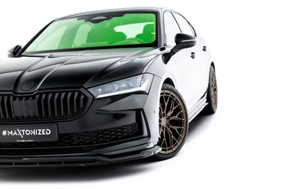 Frontlippe V.1 passend für Skoda Superb Sportline Mk4 schwarz Hochglanz