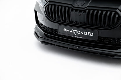 Frontlippe V.1 passend für Skoda Superb Sportline Mk4 schwarz Hochglanz