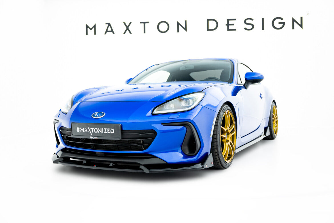 Frontlippe V.1 passend für Subaru BRZ Mk2 schwarz Hochglanz + Flaps matt