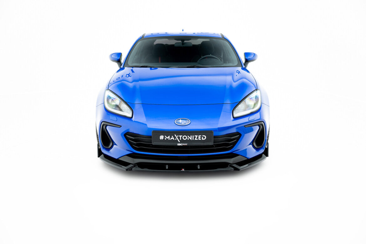 Frontlippe V.1 passend für Subaru BRZ Mk2 schwarz Hochglanz + Flaps matt